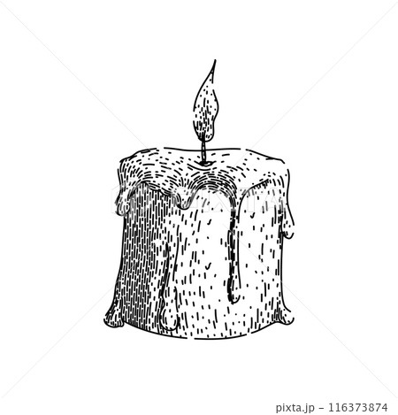 flame candle sketch hand drawn vector 116373874