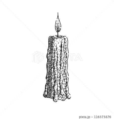 light candle sketch hand drawn vector light candle sketch hand drawn vector 116373876