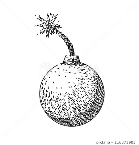 boom bomb sketch hand drawn vector 116373903