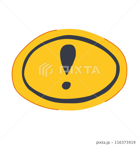 mark yellow warning sign cartoon vector illustration 116373919