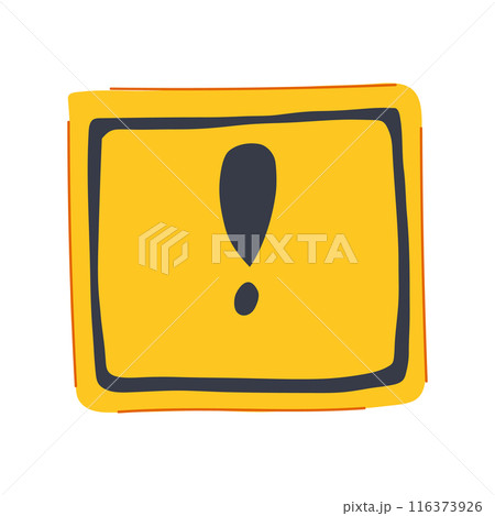 risk yellow warning sign cartoon vector illustration 116373926