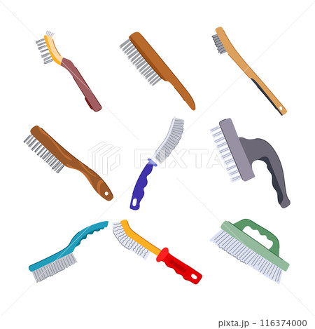 wire brush set cartoon vector illustration wire brush set cartoon vector illustration 116374000