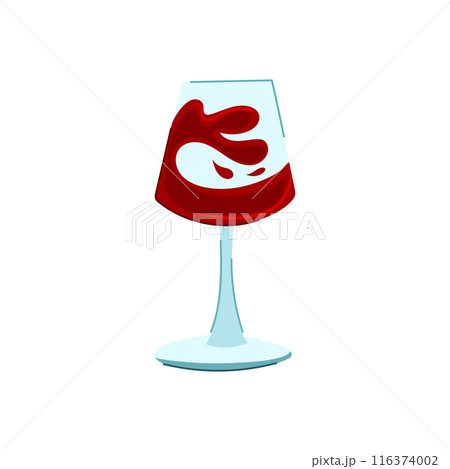 line wine glass cartoon vector illustration 116374002