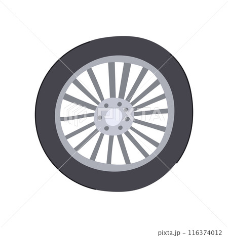 rubber wheel car cartoon vector illustration 116374012