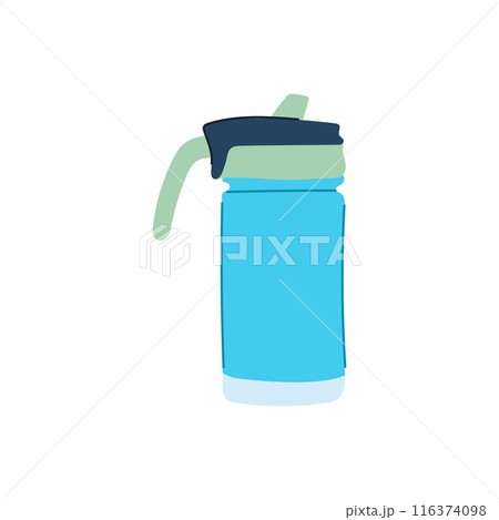 hand thermos cup cartoon vector illustration 116374098