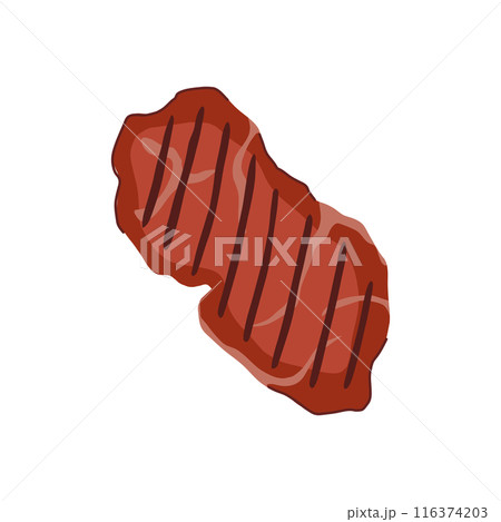 black steak grill cartoon vector illustration 116374203