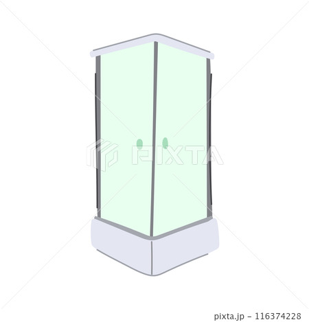et shower cabin cartoon vector illustration 116374228