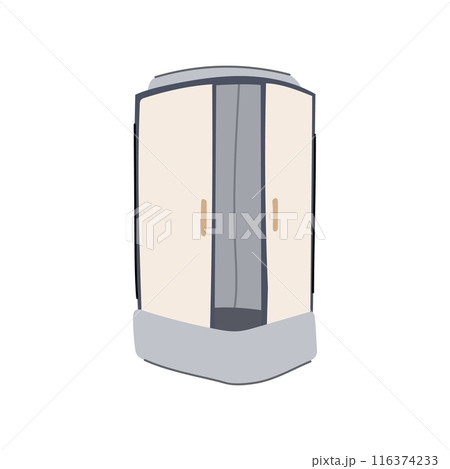 box shower cabin cartoon vector illustration 116374233