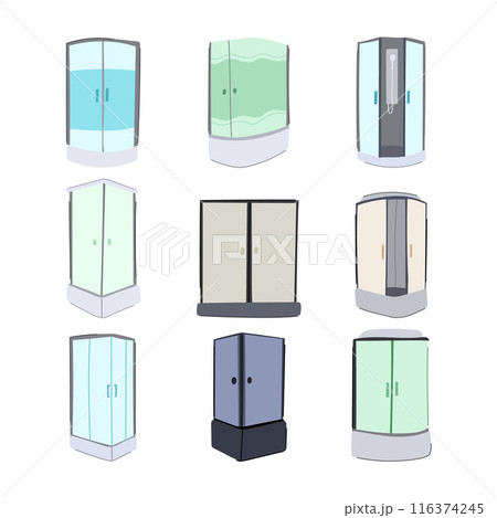shower cabin set cartoon vector illustration shower cabin set cartoon vector illustration 116374245