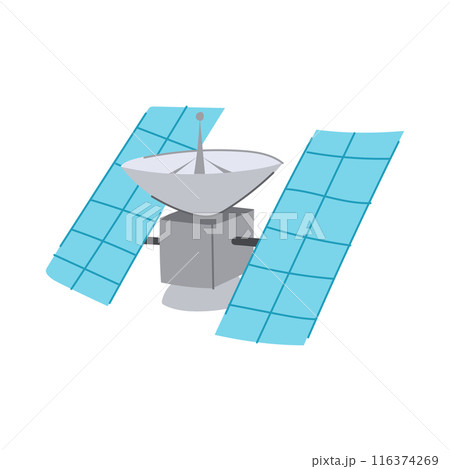 worldwide satellite cartoon vector illustration 116374269
