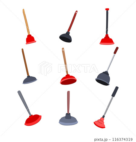 plunger set cartoon vector illustration plunger set cartoon vector illustration 116374319