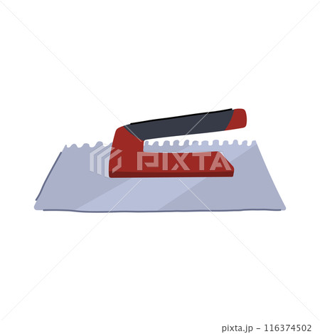 adhesive notched trowel cartoon vector illustration 116374502