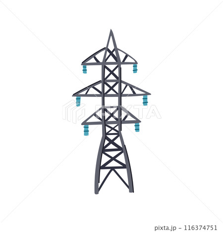 industry electric pylon cartoon vector illustration 116374751