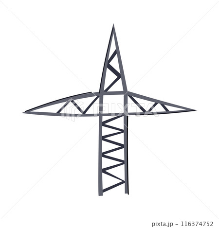 pole electric pylon cartoon vector illustration 116374752