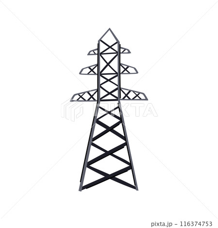 voltage electric pylon cartoon vector illustration 116374753