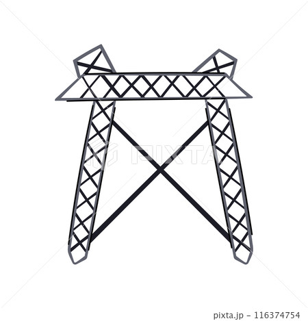power electric pylon cartoon vector illustration 116374754