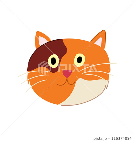 happy cat face cartoon vector illustration 116374854