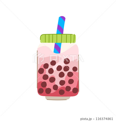 cup bubble tea cartoon vector illustration 116374861