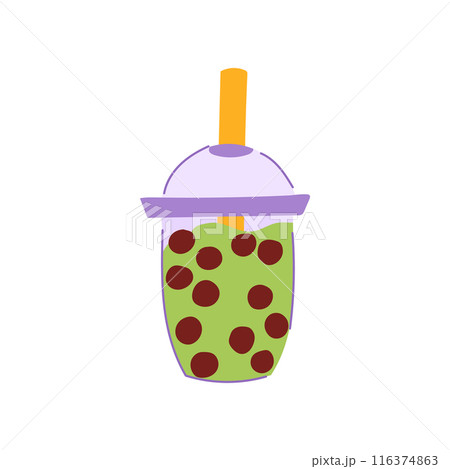ice bubble tea cartoon vector illustration 116374863