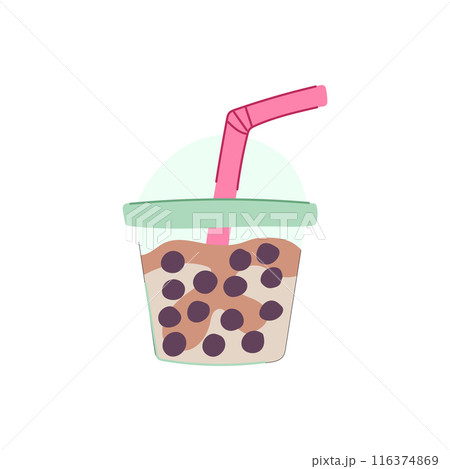 boba bubble tea cartoon vector illustration 116374869