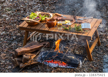 アウトドアでバーベキュー typical barbecue dish outdoors アウトドアでバーベキュー typical barbecue dish outdoors 116375421