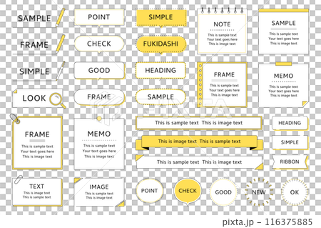 框架集簡單線條絲帶設計裝飾裝飾邊框標題標題語音氣泡 116375885