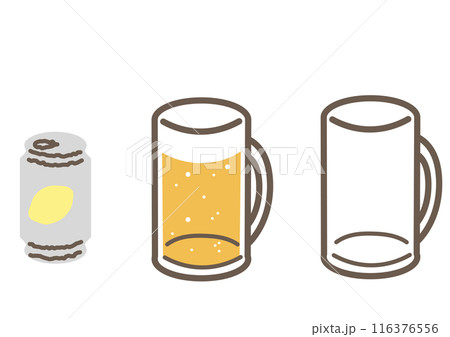 チューハイとビールのイラストセット チューハイとビールのイラストセット 116376556