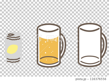 チューハイとビールのイラストセット チューハイとビールのイラストセット 116376556