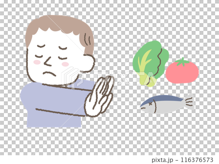 一個對食物挑剔的男人的插圖 116376573