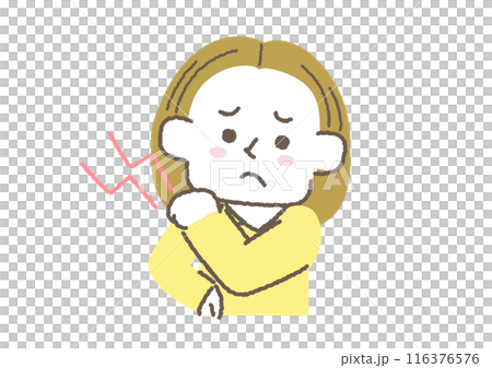 肩膀僵硬的女人的插圖 肩膀僵硬的女人的插圖 116376576