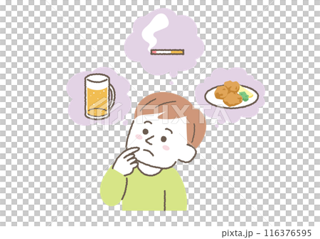 生活習慣病の原因について考えている男性 116376595