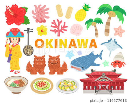 沖縄のイラストセット 116377618