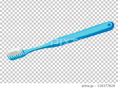 Toothbrush (blue) with toothpaste 116377629