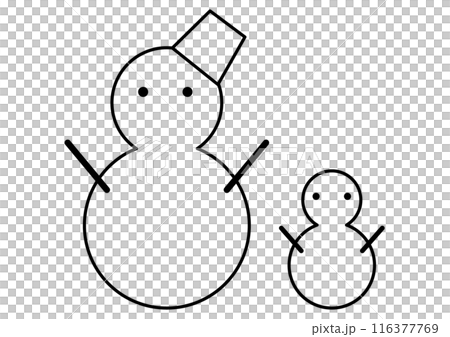 黑色簡單雪人插畫 116377769