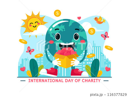 Vector Illustration for International Day of Charity on September 5th with a Donation Package, Love Concept Background by Volunteer in Flat Cartoon Vector Illustration for International Day of Charity on September 5th with a Donation Package, Love Concept Background by Volunteer in Flat Cartoon 116377829