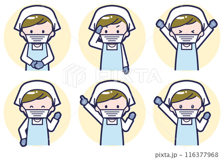 男性調理員のポーズセット_01 男性調理員のポーズセット_01 116377968