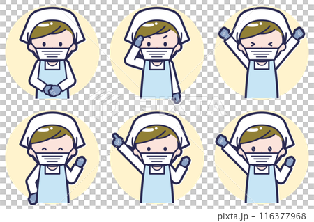 男性調理員のポーズセット_01 男性調理員のポーズセット_01 116377968