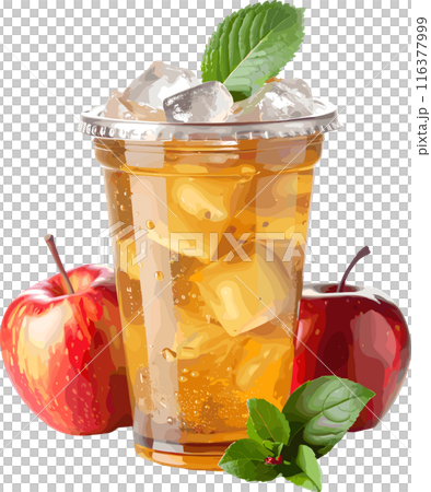 Apple juice isolated on transparent background 116377999