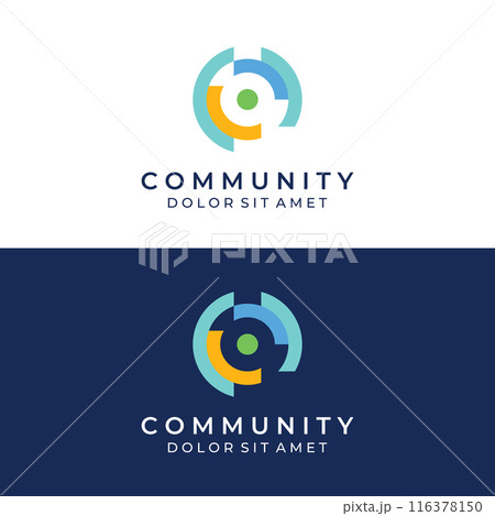 Community logo , community network , and people check.Logos for teams or groups , kindergartens , and companies. With vector illustration editing. 116378150