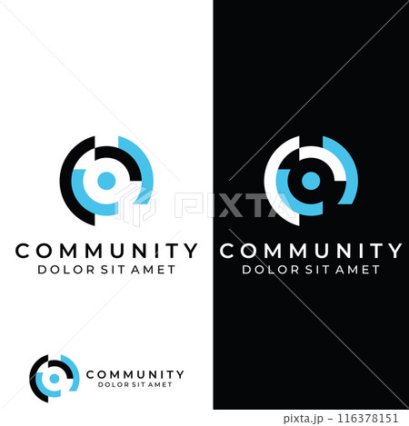 Community logo , community network , and people check.Logos for teams or groups , kindergartens , and companies. With vector illustration editing. 116378151