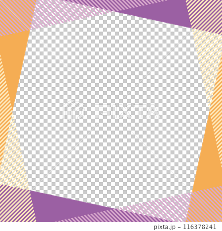 Geometric abstract orange and purple stripes Halloween colors square 116378241
