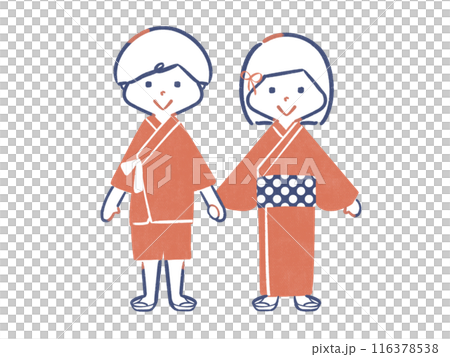 浴衣を着た子ども達 116378538