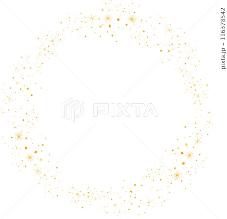 キラキラ星の円フレーム素材 116378542