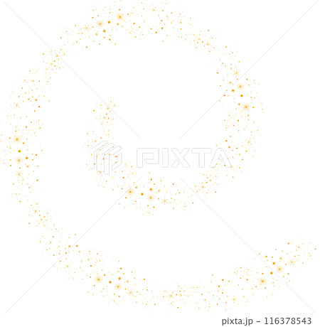 螺旋状に回転する星々の装飾素材 116378543