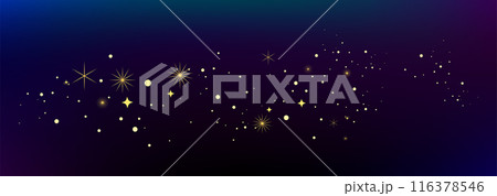 光煌めく星と空の背景イラスト素材 116378546