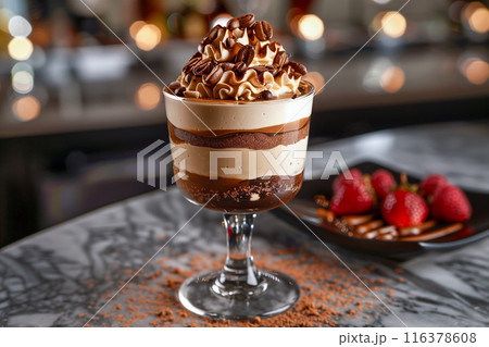 オシャレなカフェで食べるコーヒームース 116378608