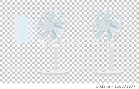 Illustration material of an electric fan blowing air Illustration material of an electric fan blowing air 116378677