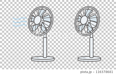 Illustration material of an electric fan blowing air 116378681