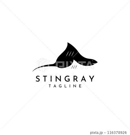 Marine animal stingray or batoidea logo design. With template vector illustration. 116378926