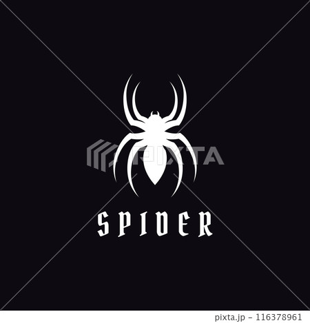 Animal Arachnida spider or tarantula logo silhouette design vector template. 116378961